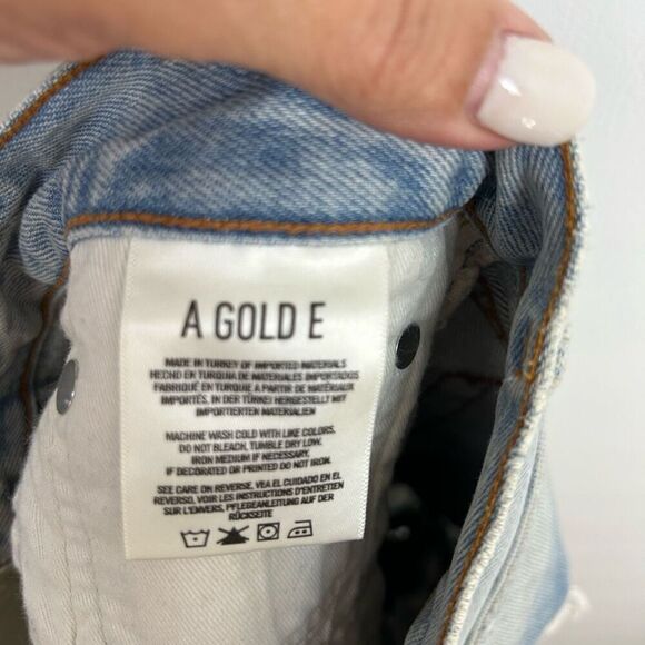 Agolde Denim Shorts Parker Vintage Cut Off Distressed Button Fly Women's Sz 27 - Picture 10 of 10